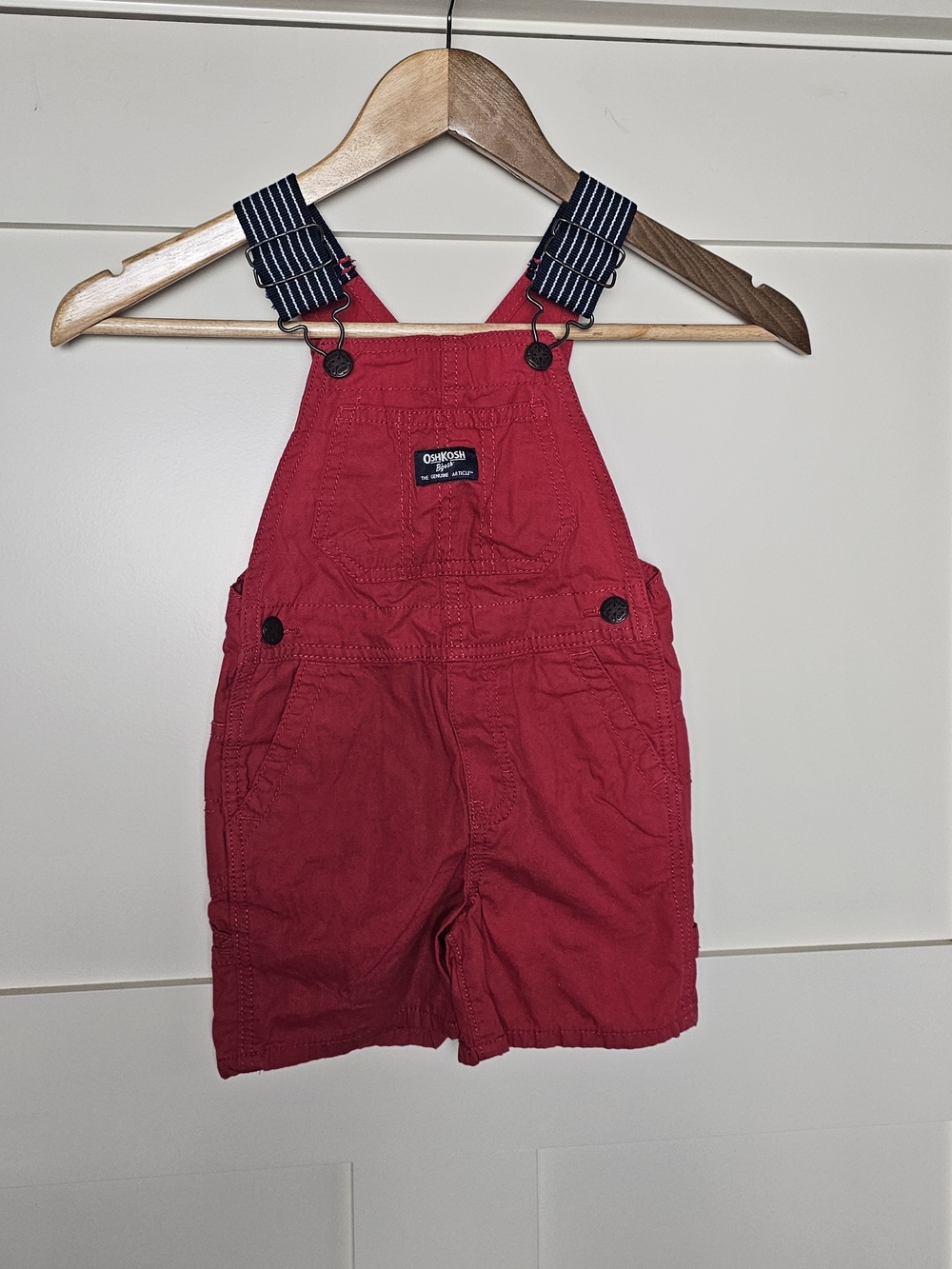 OshKosh B'gosh Red Toddler Overalls Shorts Size 2T